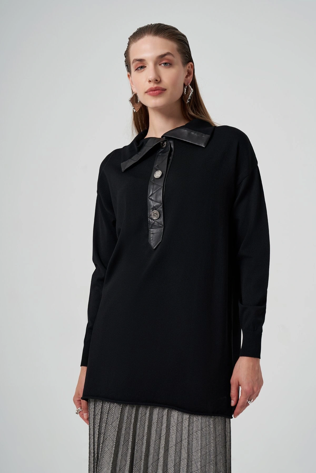 Misswhence Düğmeli Triko Tunik 36016