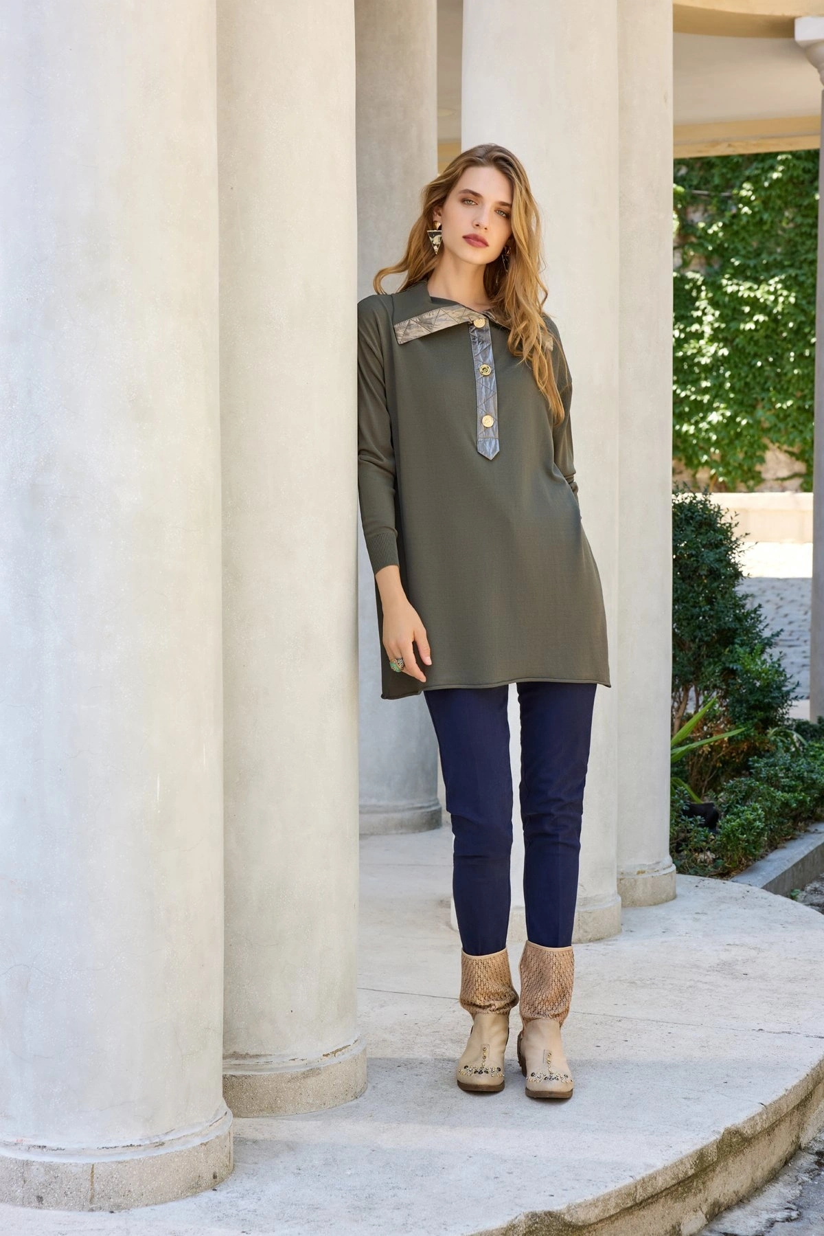 Misswhence Düğmeli Triko Tunik 36016