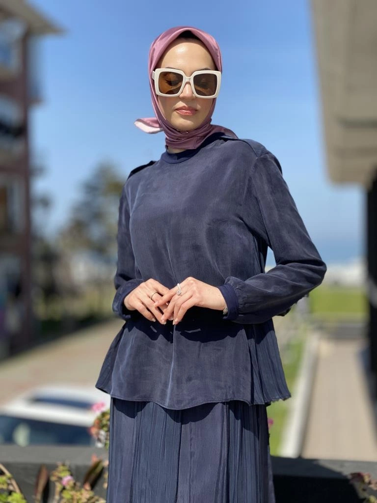 Misswhence Etek Üstü Cupra İpek Bluz 35004D