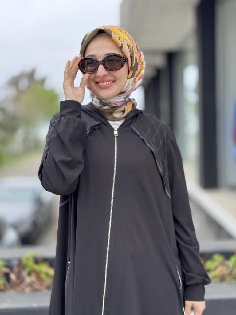 Misswhence Fermuarlı Kapüşonlu Penye Kap/Ceket 37415