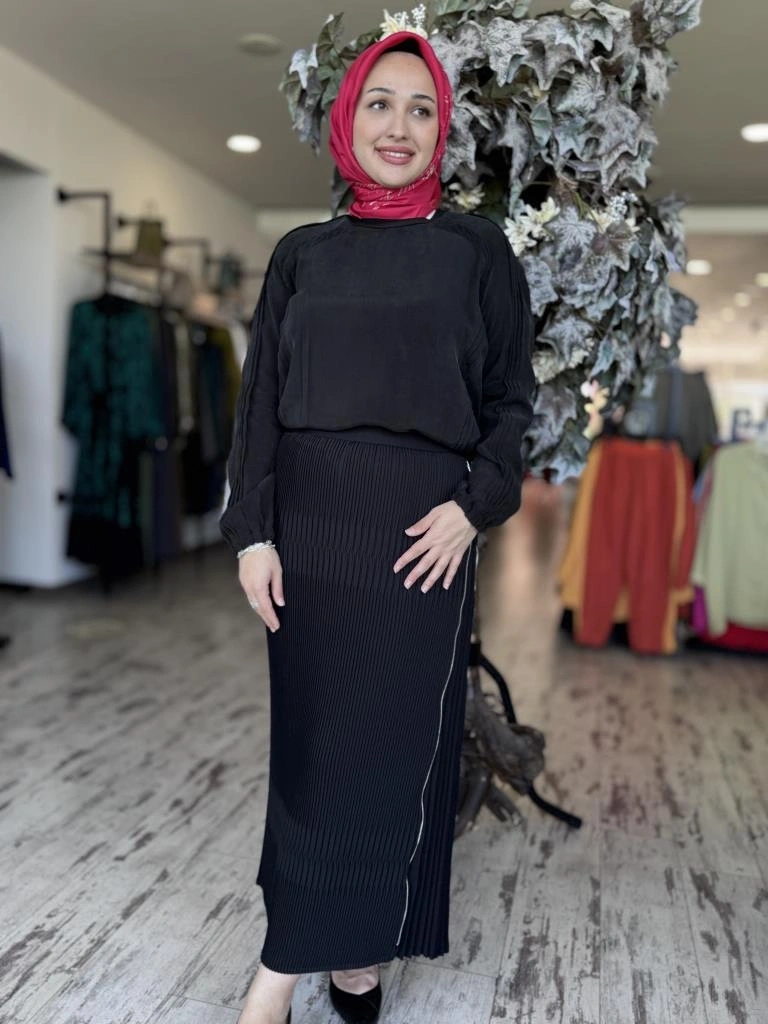 Misswhence Fermuarlı Pliseli Etek 37921