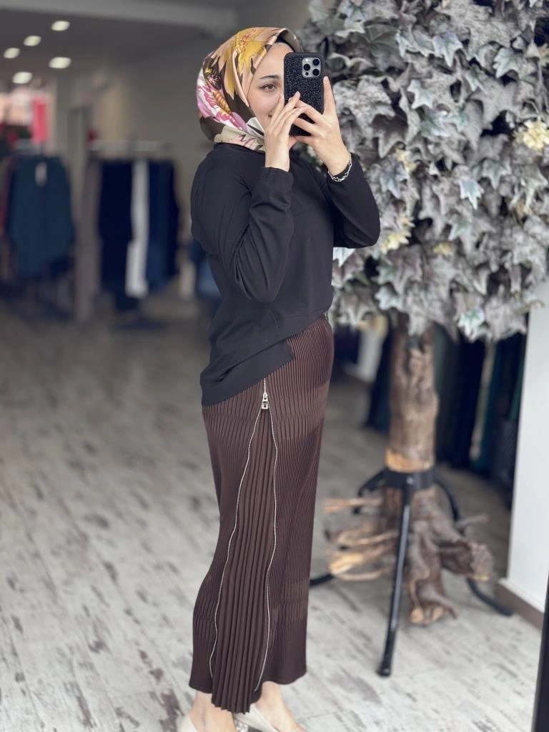 Misswhence Fermuarlı Pliseli Etek 37921