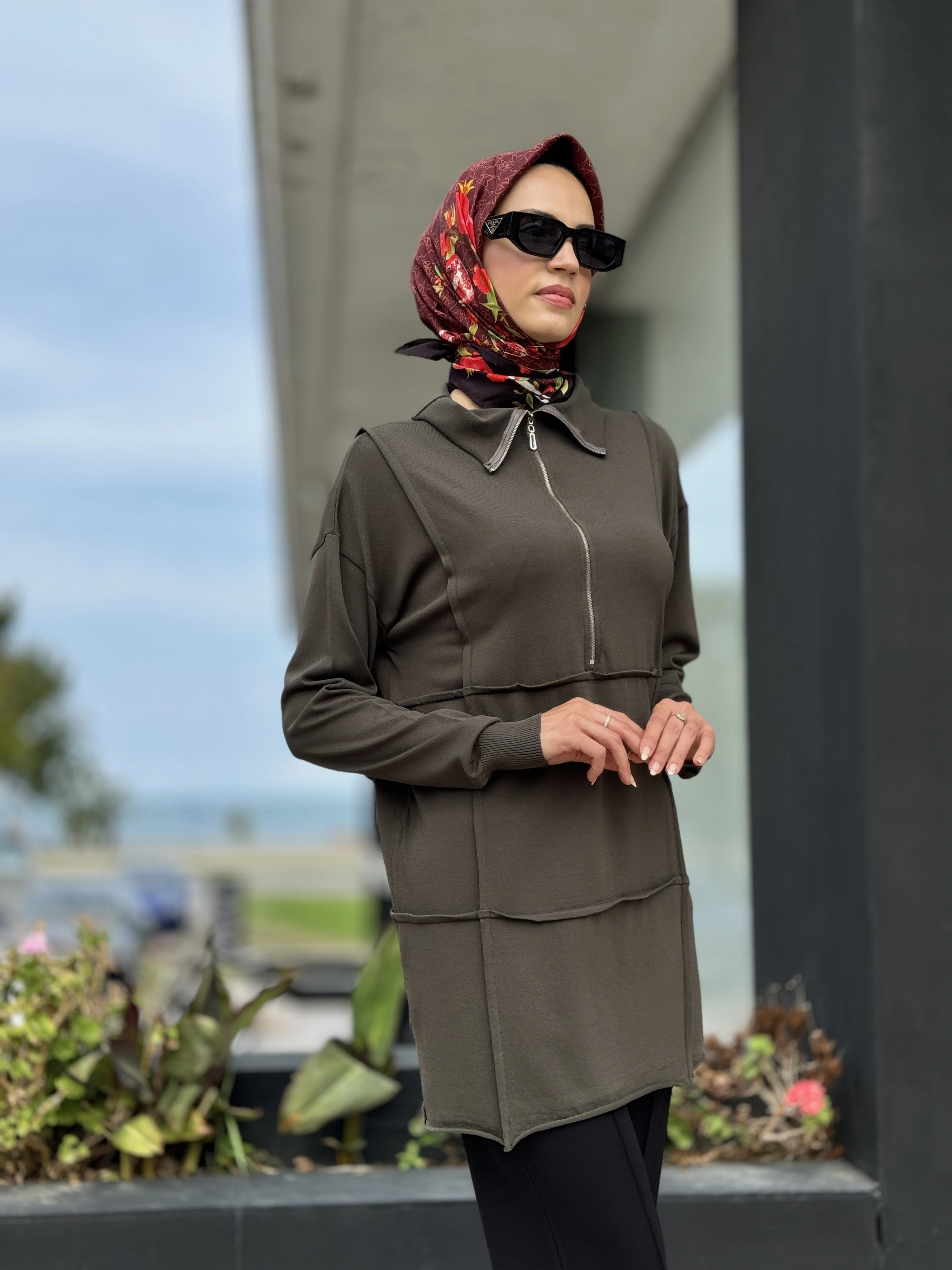 Misswhence Fermuarlı Triko Tunik 36013