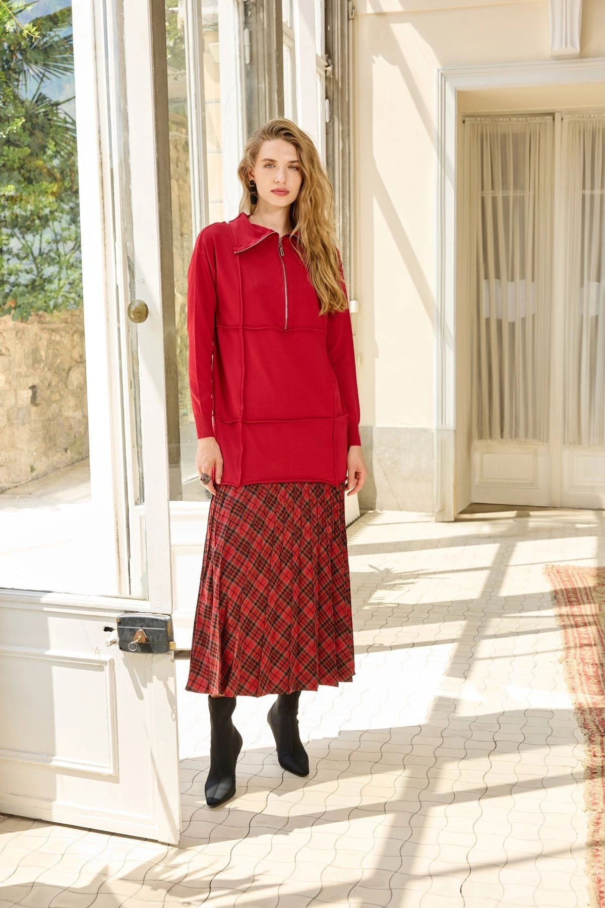 Misswhence Fermuarlı Triko Tunik 36013