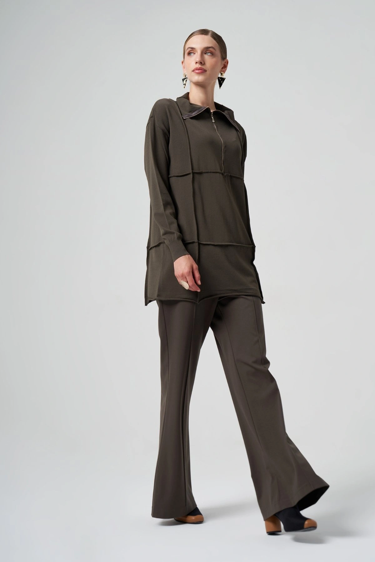 Misswhence Fermuarlı Triko Tunik 36013