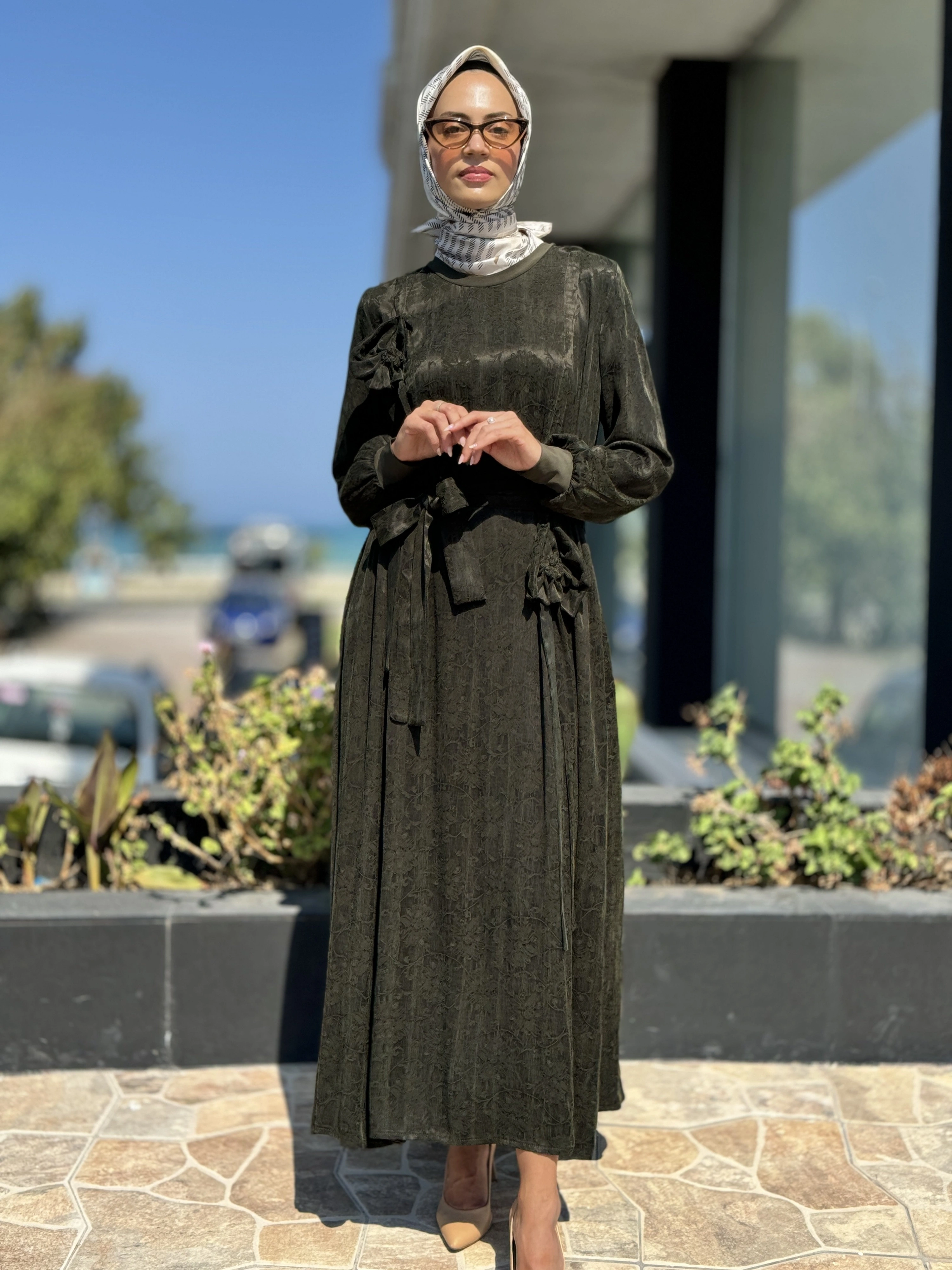 Misswhence Gül Detaylı İpek Elbise 36800