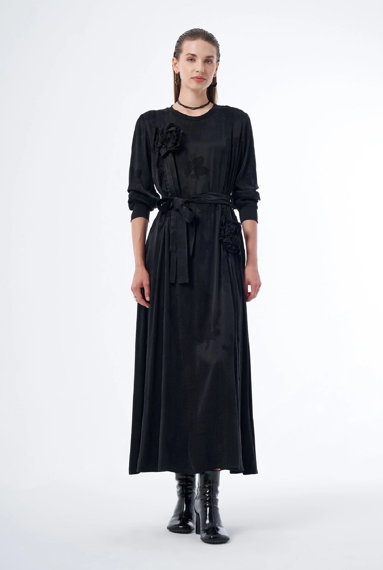 Misswhence Gül Detaylı İpek Elbise 36800