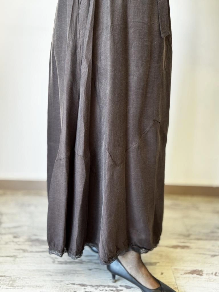 Misswhence Güpür Detaylı İpek Keten Elbise 37831