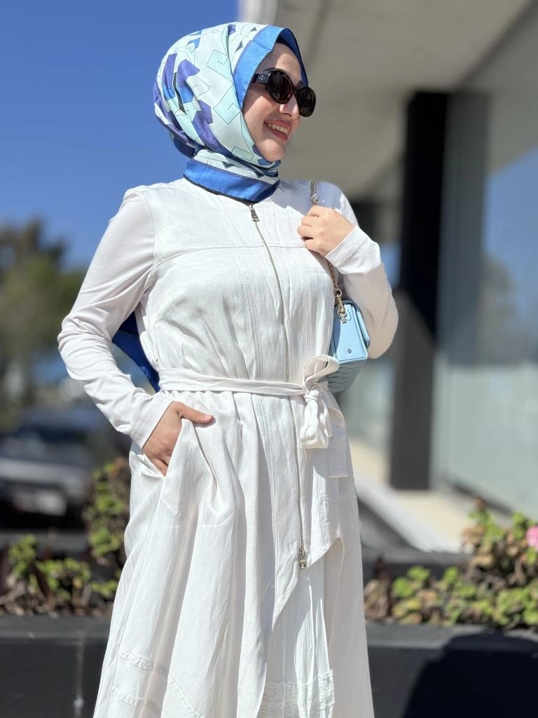 Misswhence İkili Chanel Keten Elbise 37806