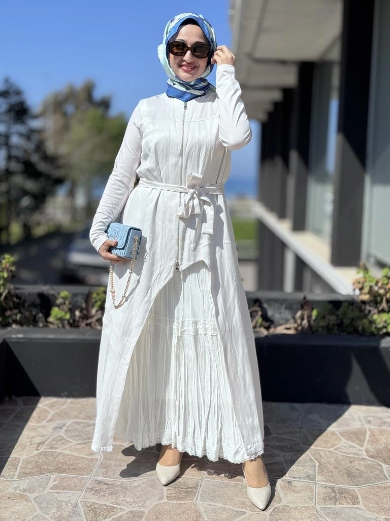 Misswhence İkili Chanel Keten Elbise 37806