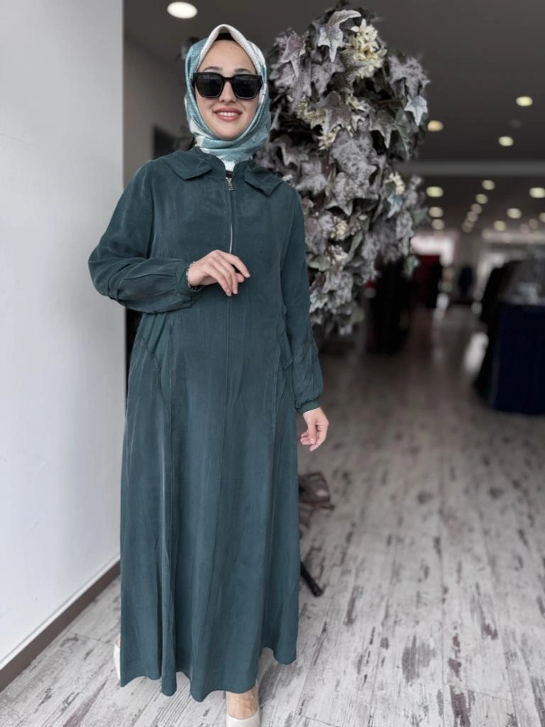 Misswhence Kapüşonlu Cupra İpek Elbise 37811