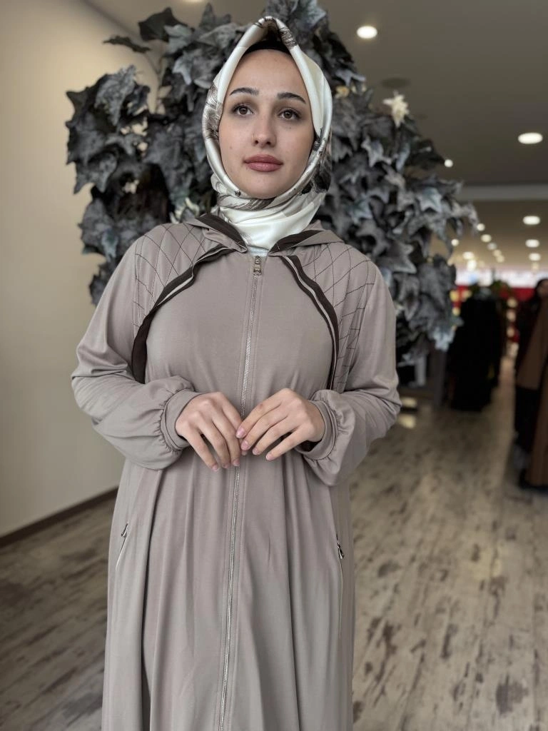 Misswhence Kapüşonlu Fermuarlı Penye Pardesü 37525