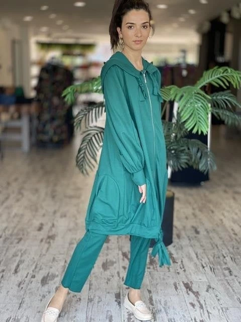 MİSSWHENCE KAPÜŞONLU İNCE ÖRME KAP PANTOLON TAKIM 33407