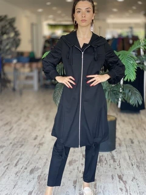 MİSSWHENCE KAPÜŞONLU İNCE ÖRME KAP PANTOLON TAKIM 33407