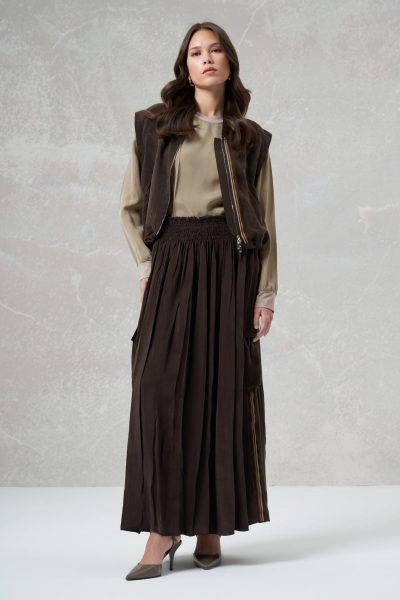 Misswhence Kargo Cepli Cupra İpek Etek 35912