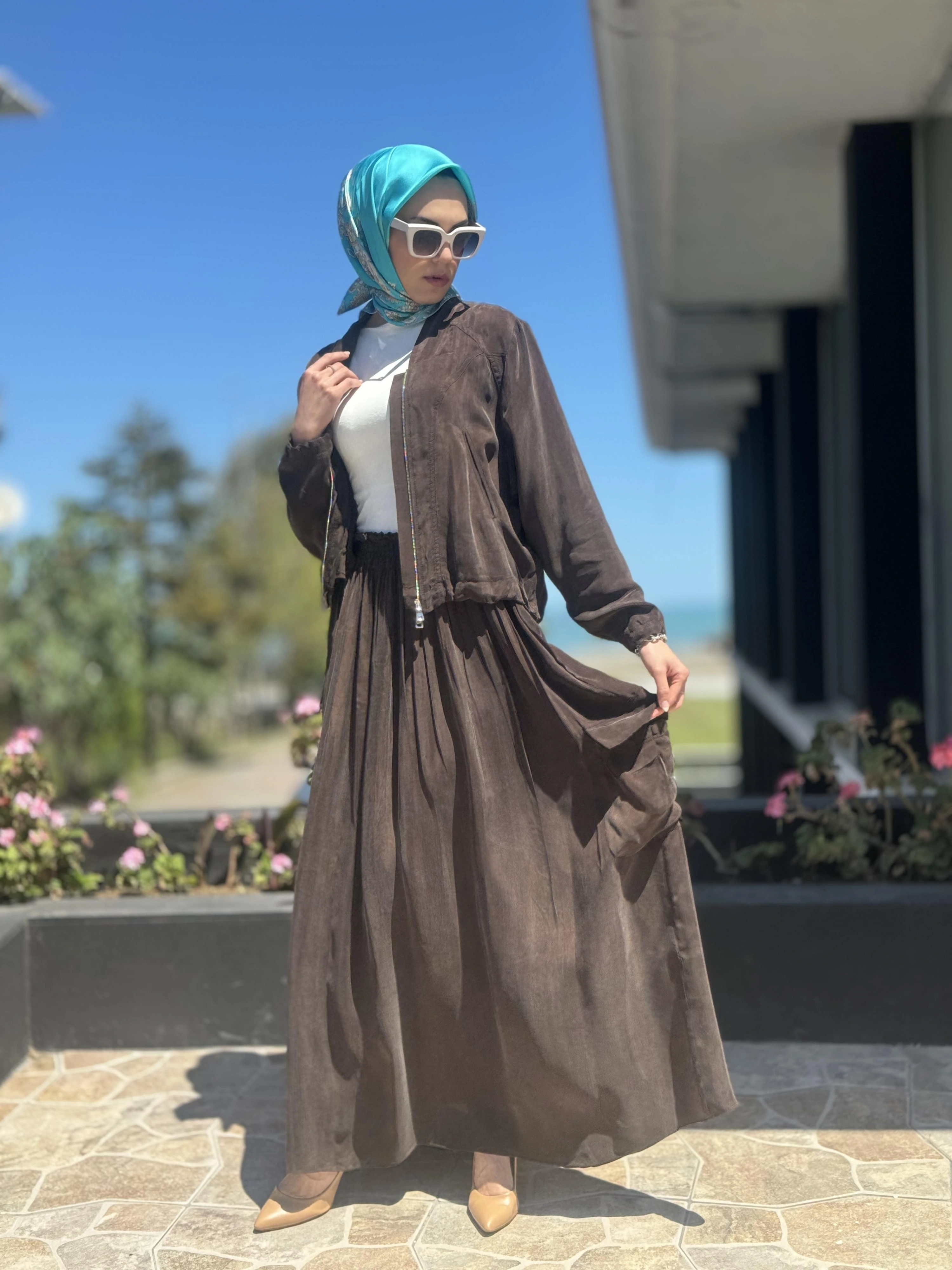 Misswhence Kargo Cepli Cupra İpek Etek 35912