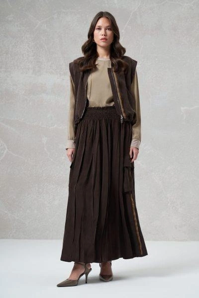 Misswhence Kargo Cepli Cupra İpek Etek 35912