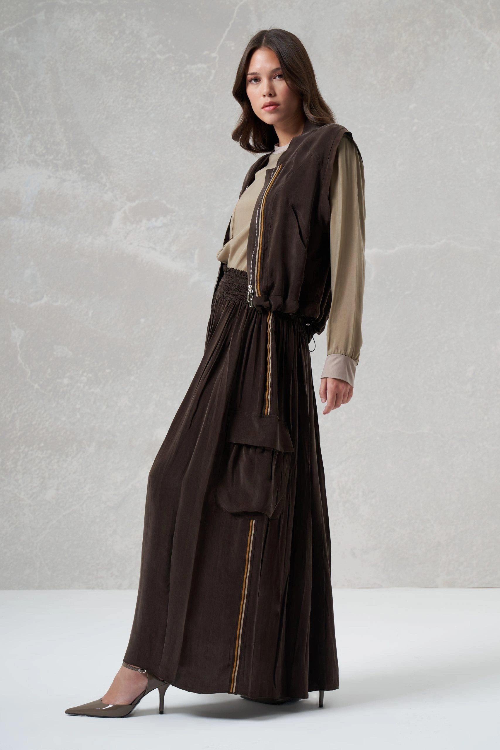 Misswhence Kargo Cepli Cupra İpek Etek 35912