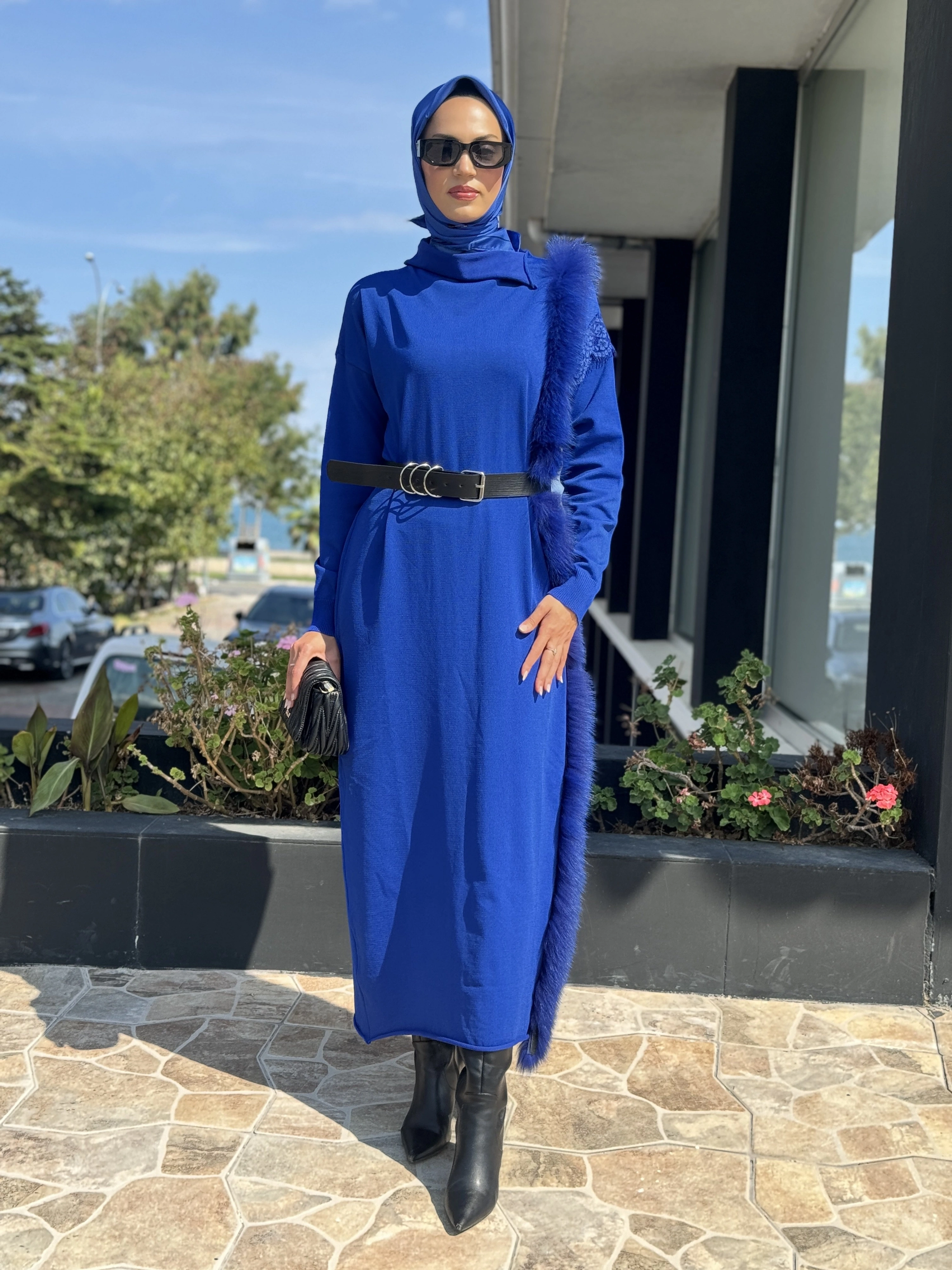 Misswhence Kürk Detaylı Triko Elbise 36805