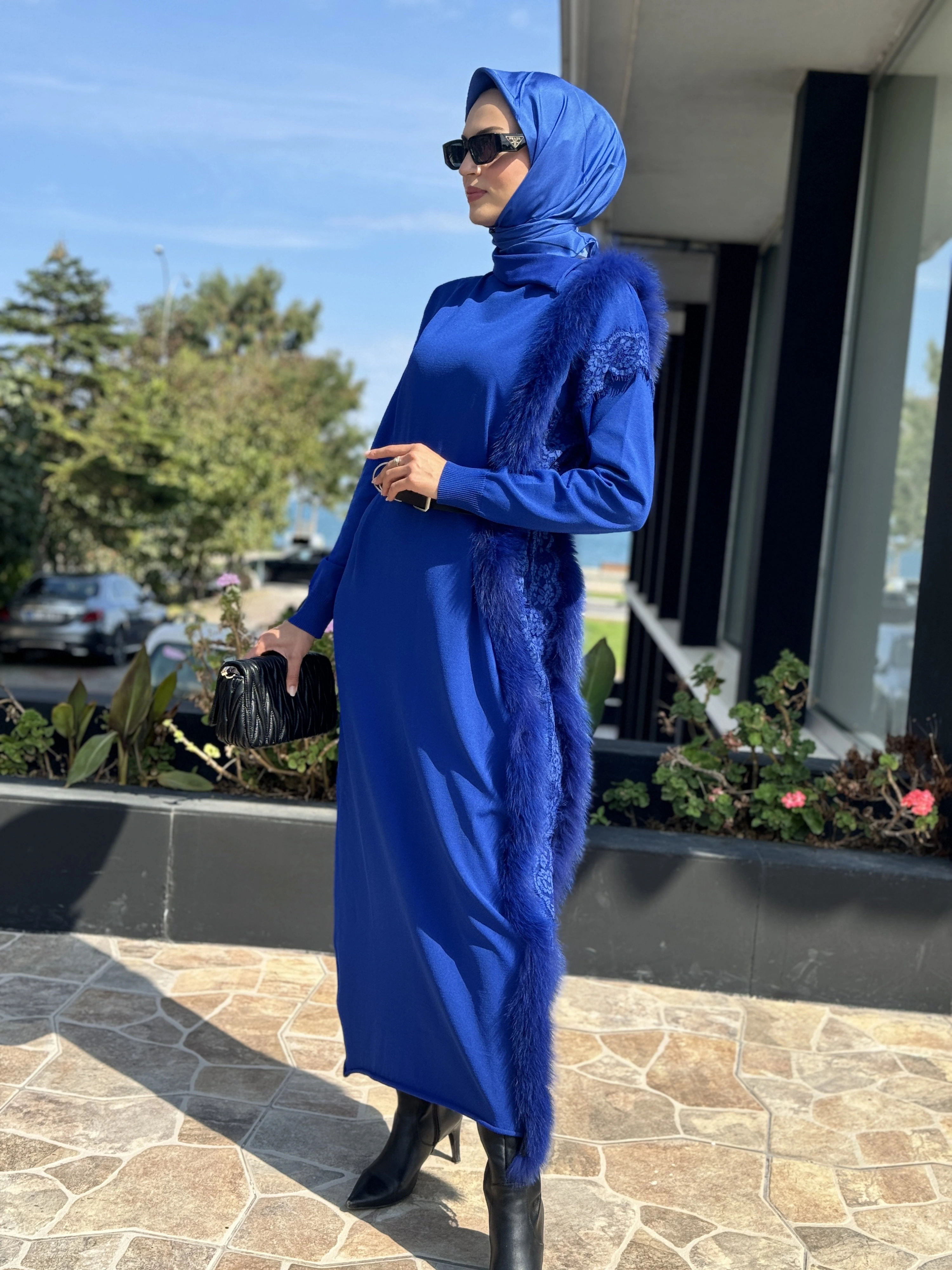 Misswhence Kürk Detaylı Triko Elbise 36805