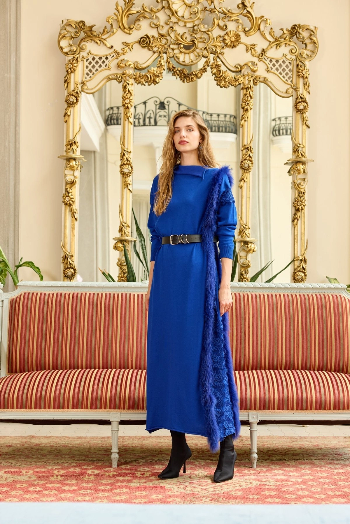 Misswhence Kürk Detaylı Triko Elbise 36805