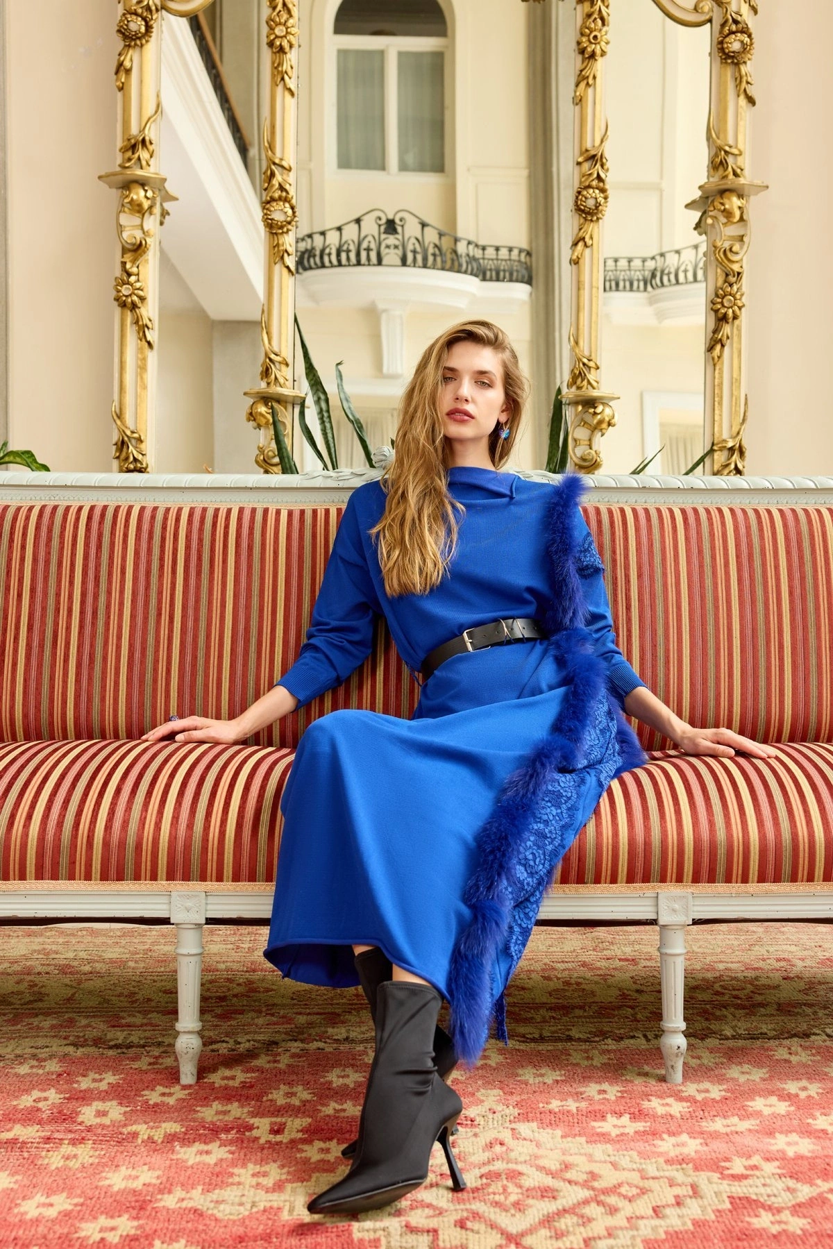 Misswhence Kürk Detaylı Triko Elbise 36805