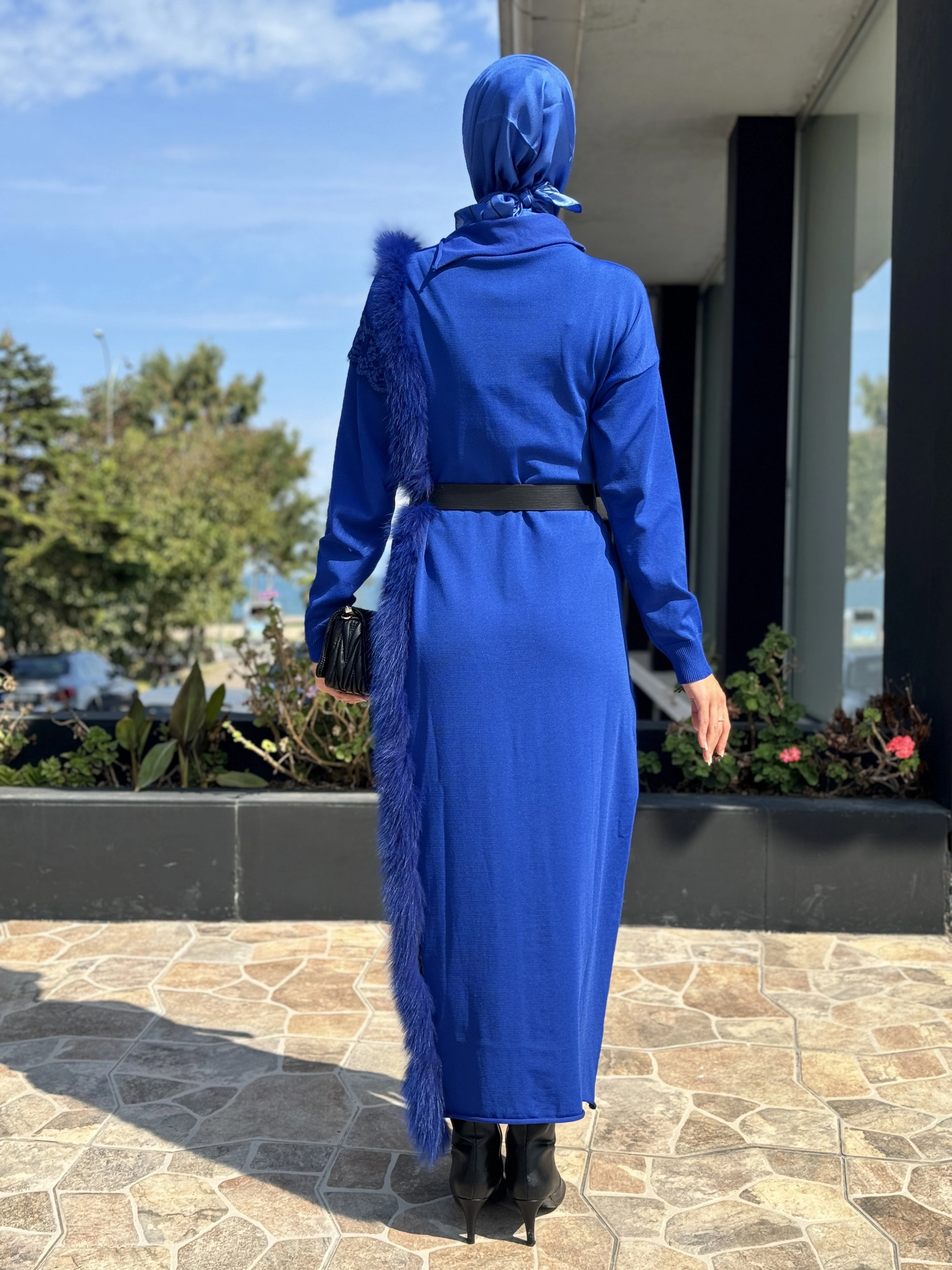 Misswhence Kürk Detaylı Triko Elbise 36805