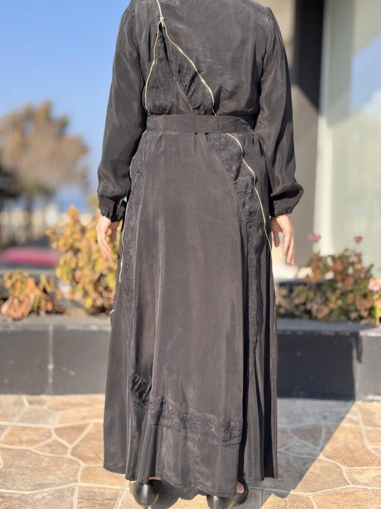 Misswhence Nakış ve Fermuar Detaylı Cupra İpek Elbise 37800