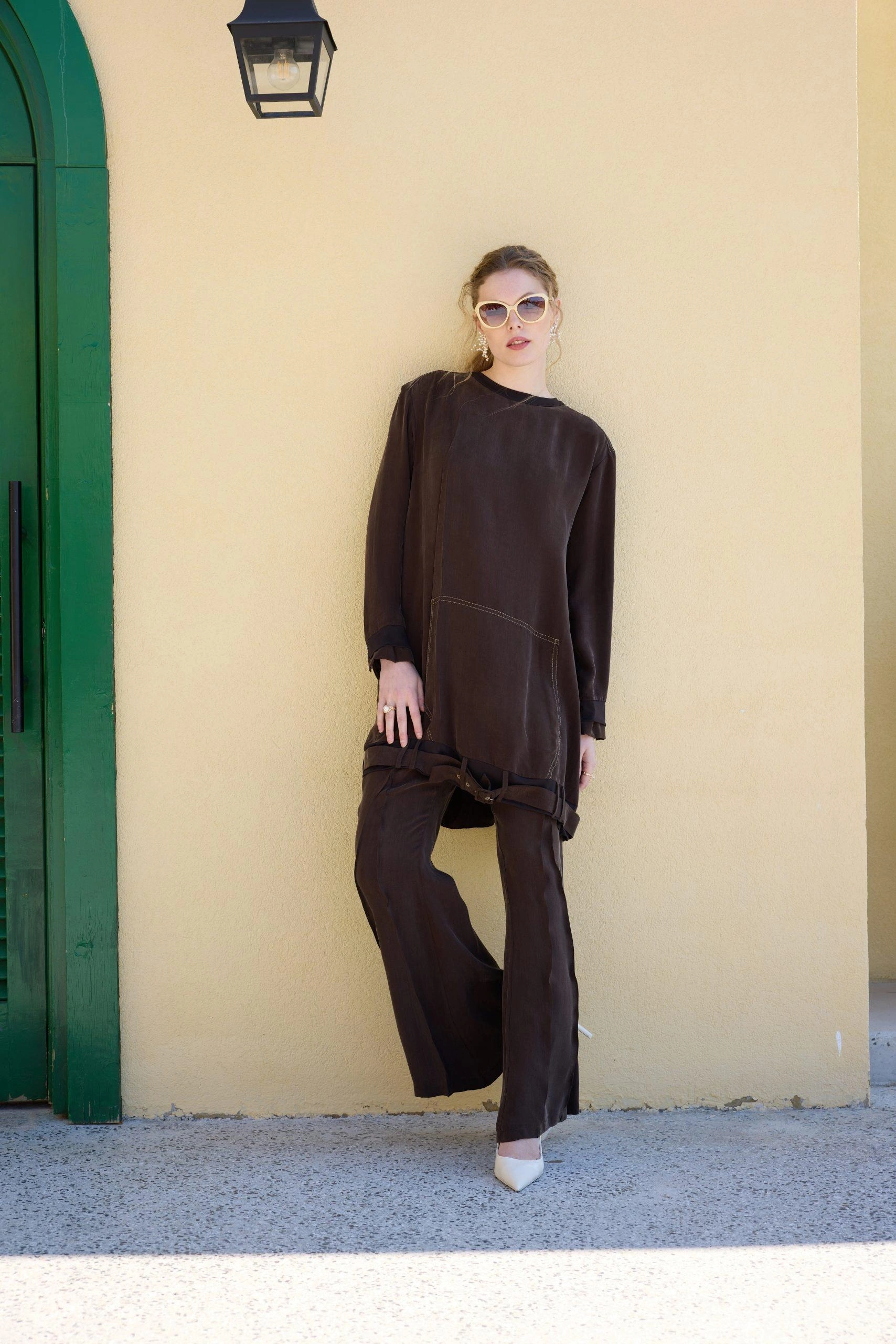 Misswhence Önü Dikiş Detaylı İspanyol Cupra İpek Pantolon 35122