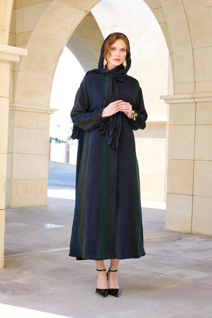 Misswhence Şal Detaylı Kapama Çıtçıtlı Cupra İpek Pardesü 37514