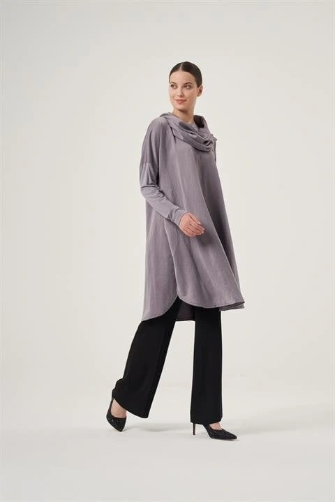 Misswhence Sırtı Fermuarlı Şal Yaka Viscon Tunik 34030