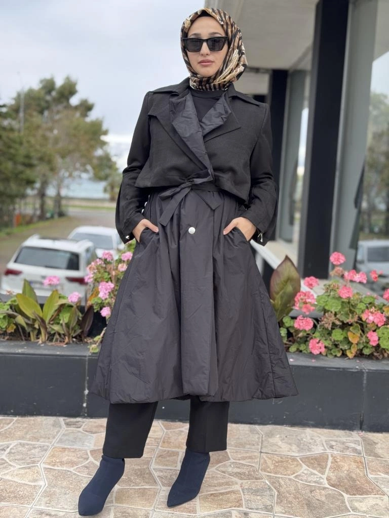 Misswhence Teknik Kumaşlı Detaylı Çırçıtlı Kap 38403