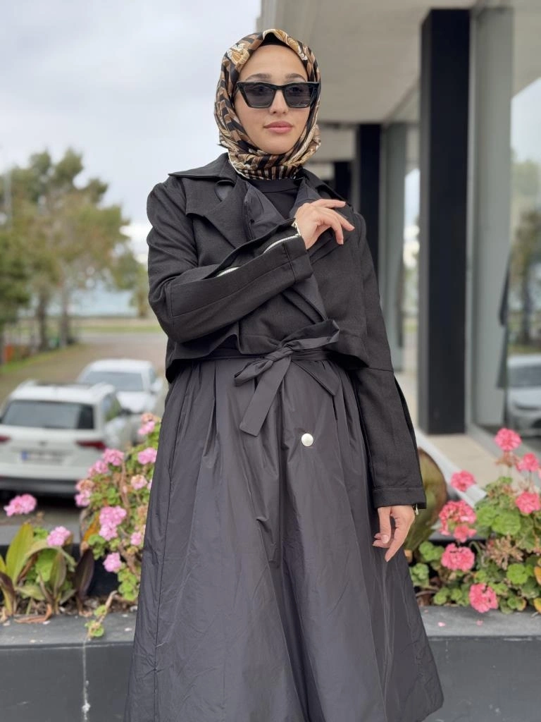 Misswhence Teknik Kumaşlı Detaylı Çırçıtlı Kap 38403