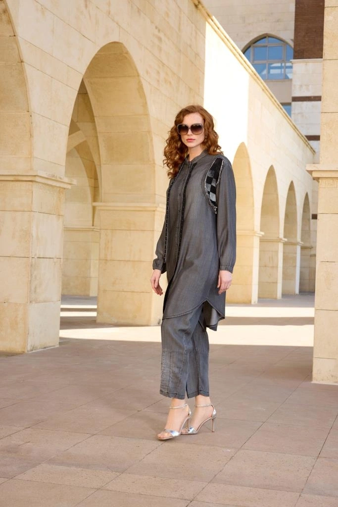 Misswhence Tencel Kot Gömlek Pantolon Takım 37307