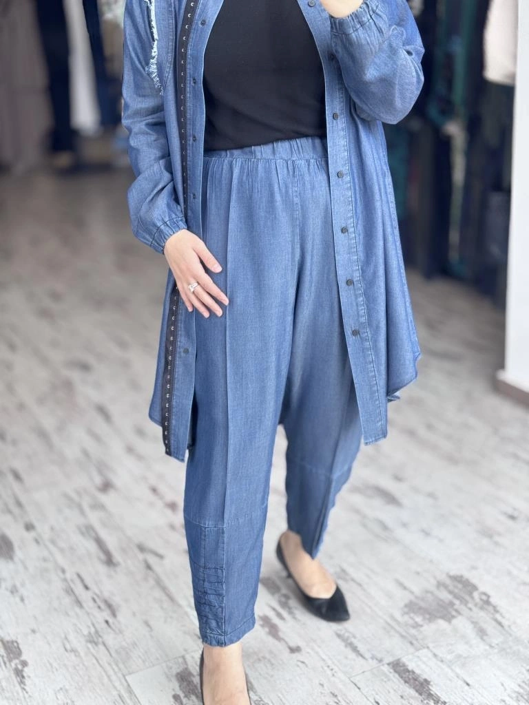 Misswhence Tencel Kot Gömlek Pantolon Takım 37307