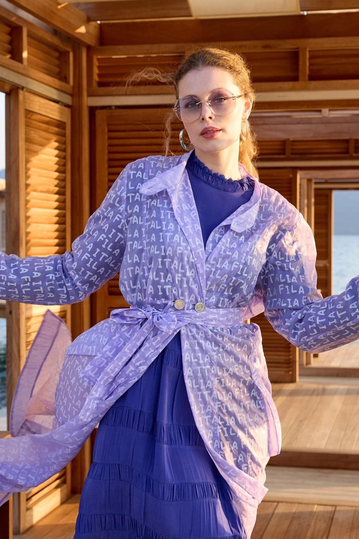 Misswhence Yumuşak Doku Rayon Baskılı Kap 35400