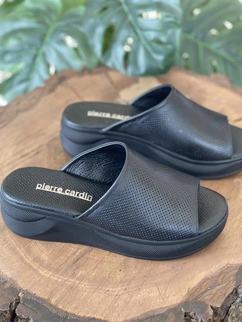 Pierre Cardin Yüksek Taban Siyah Terlik PC7172