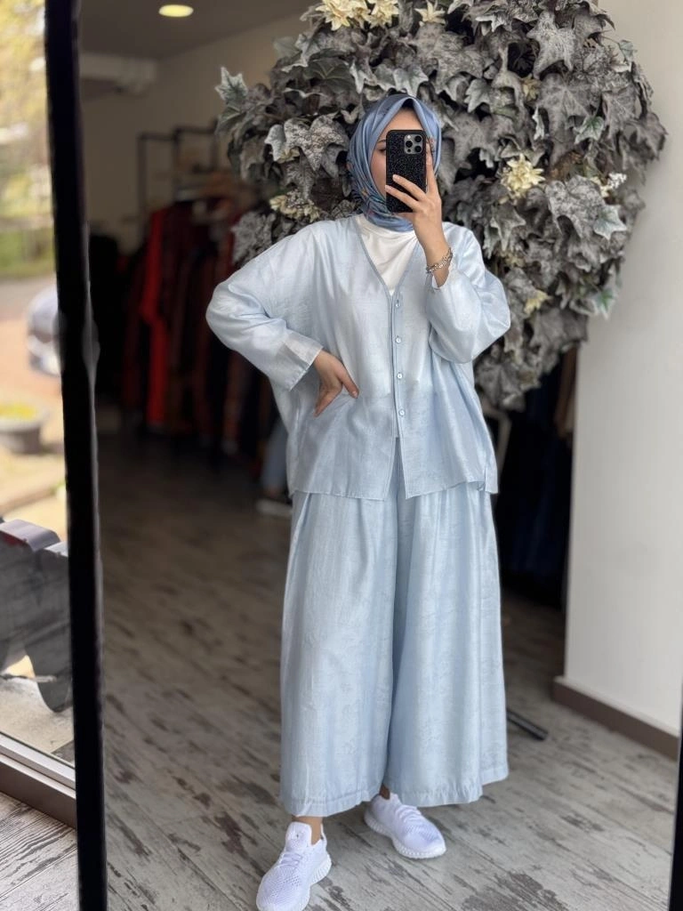 QooQ Store Azur Kimono Pantolon Takım 25SS626
