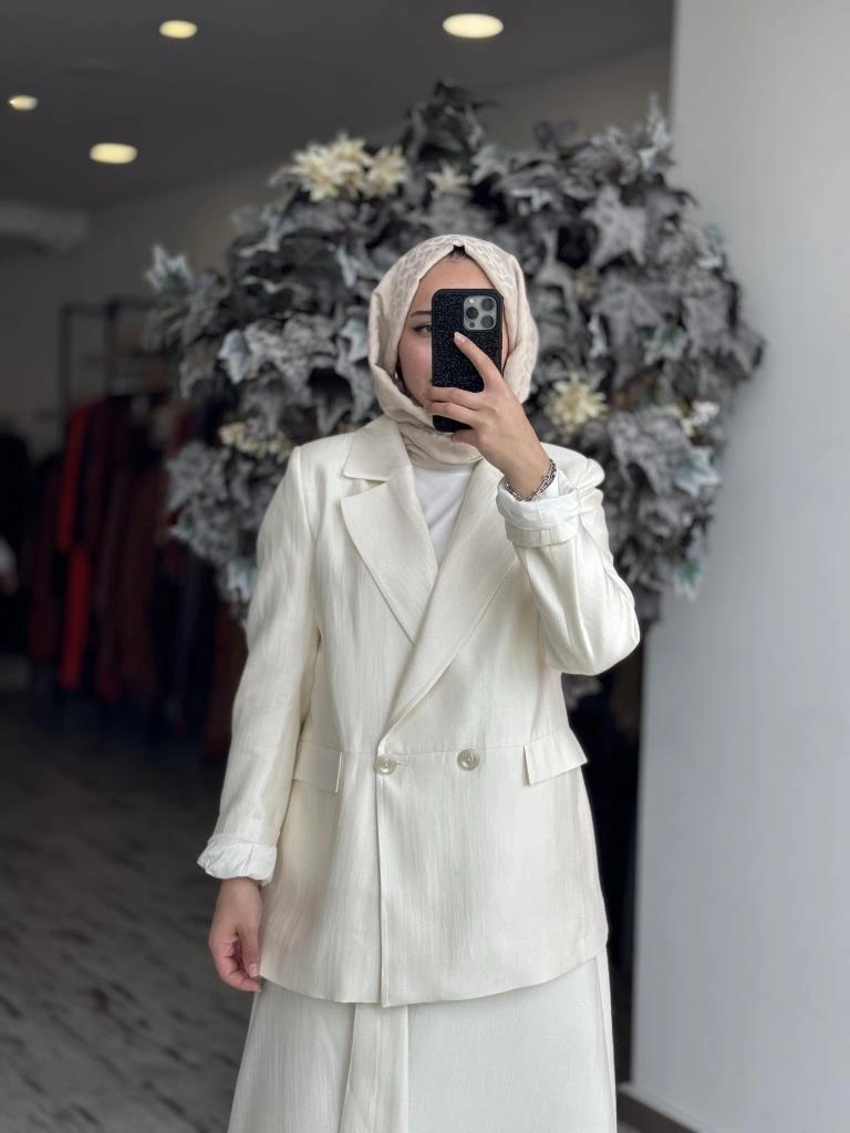 QooQ Store İnci Ceket Etek Takım 25SS628