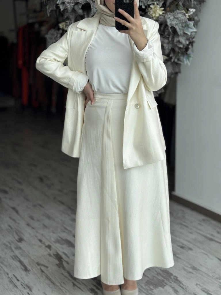 QooQ Store İnci Ceket Etek Takım 25SS628