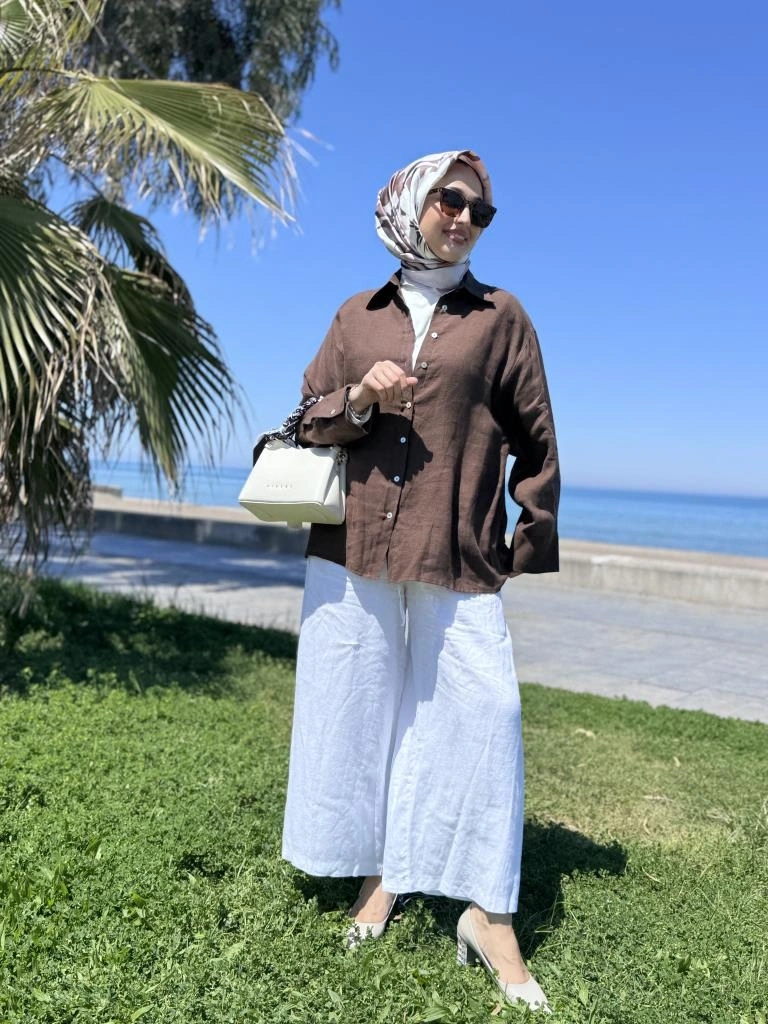 QooQ Store Lin Keten Gömlek 25SS212