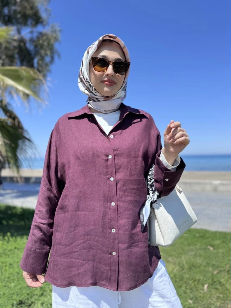 QooQ Store Lin Keten Gömlek 25SS212