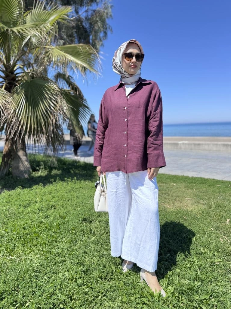 QooQ Store Lin Keten Gömlek 25SS212