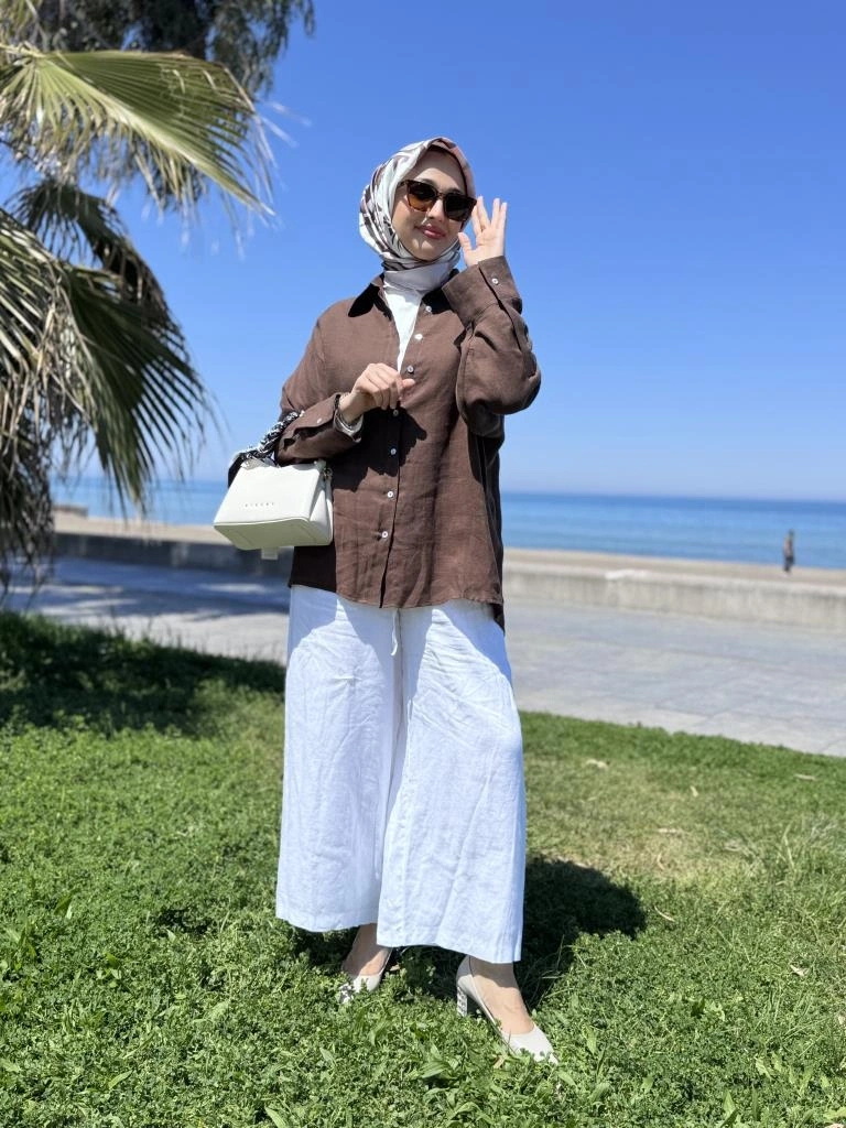 QooQ Store Lin Keten Gömlek 25SS212