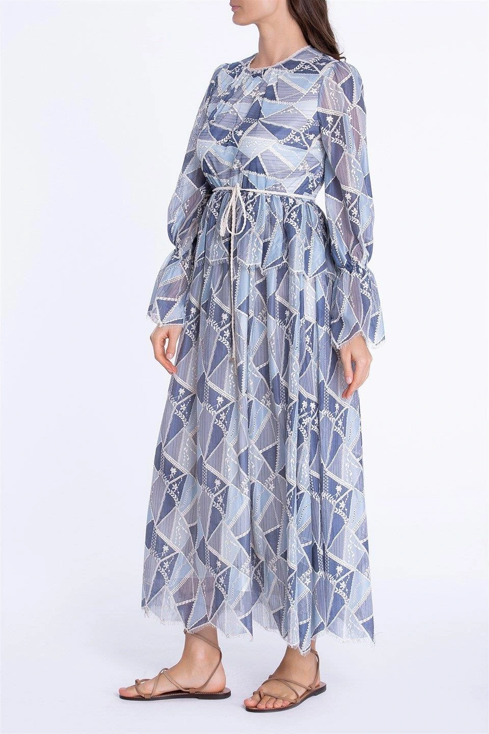 Qui Dantelli Mavi Elbise (11208)