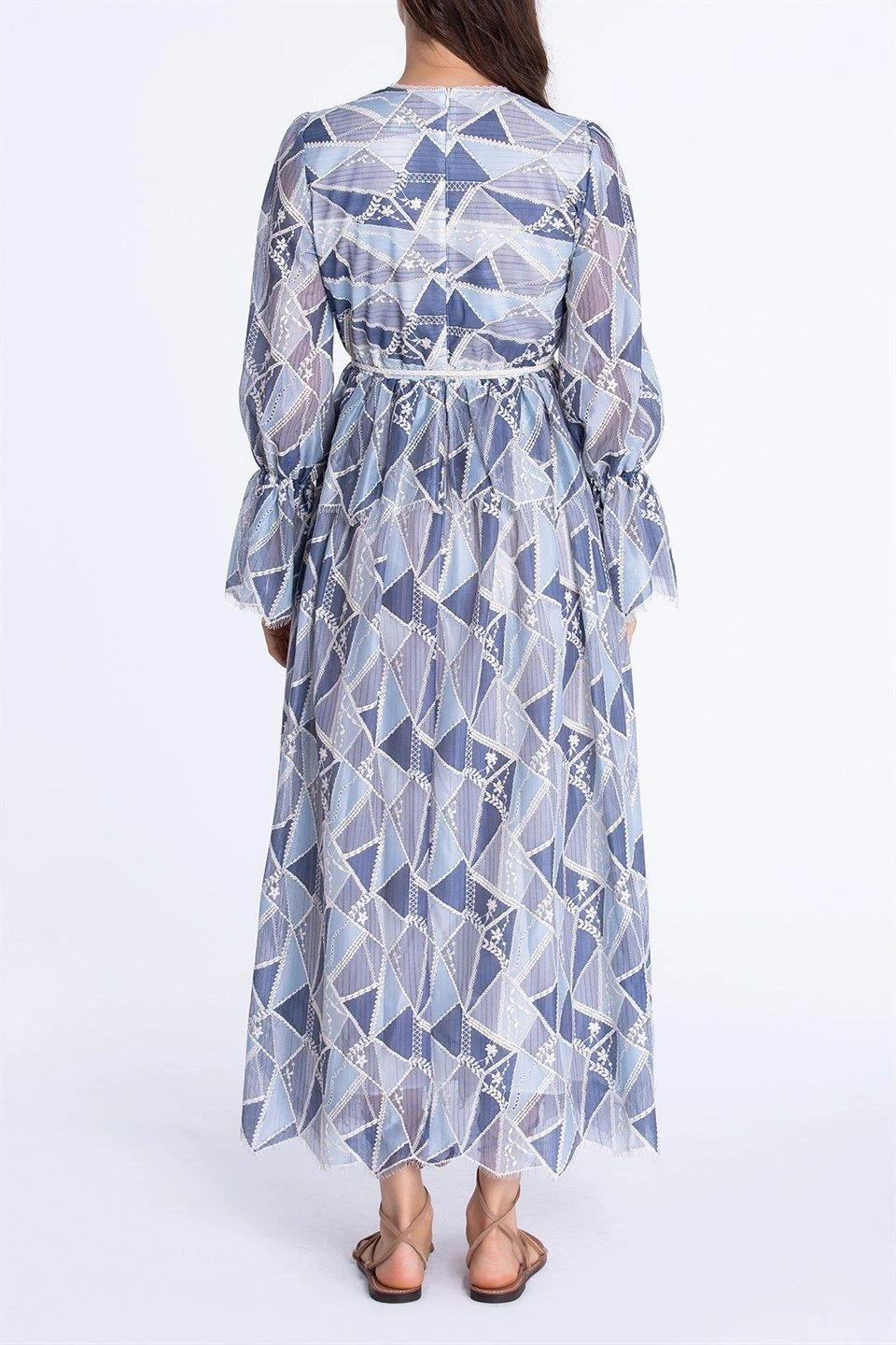 Qui Dantelli Mavi Elbise (11208)