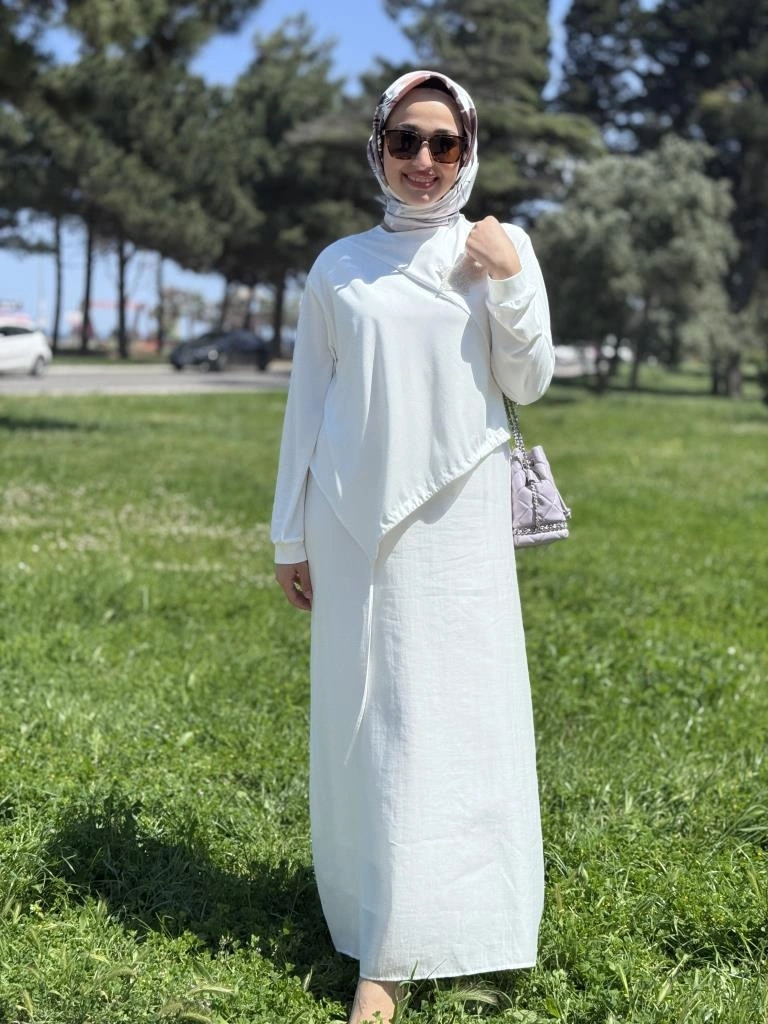 Qupra Broş Detaylı Astarlı Modal Elbise WAB85013