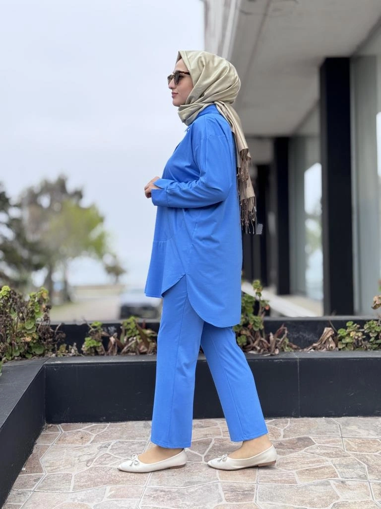 Qupra Çıtçıtlı Modal Poplin Tunik Pantolon Takım WAB82011
