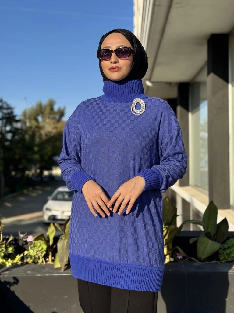 Qupra Damalı Lotte Triko Tunik QAZ74029