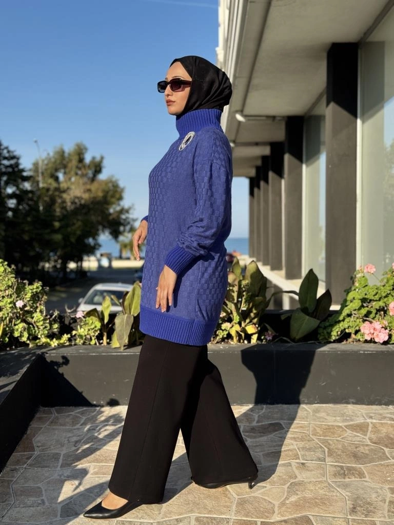 Qupra Damalı Lotte Triko Tunik QAZ74029